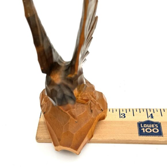 Vintage Hand Carved Wooden Wood Eagle Figurine Sculpture Mid Century - Picture 12 of 12
